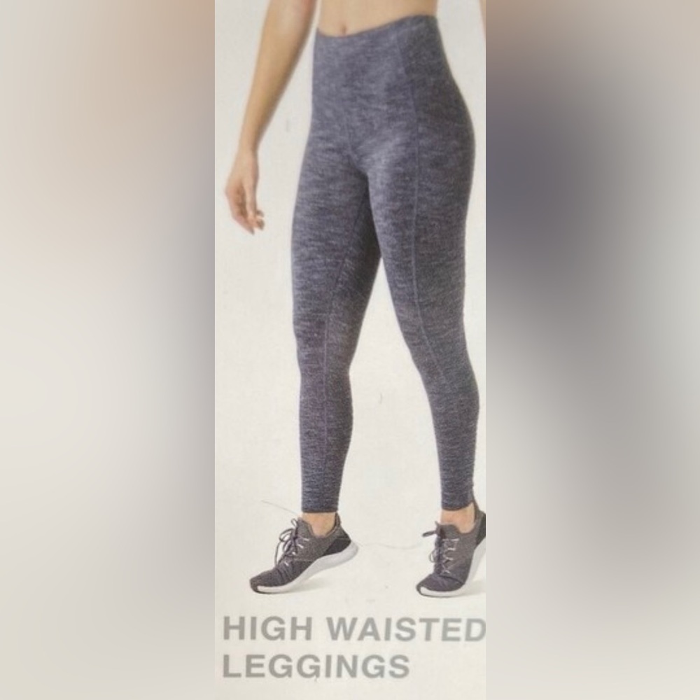 Mondetta High Waisted Legging Side Pockets High Waist Black Gray Activewear  L